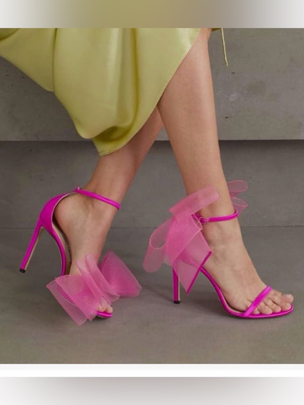 NEW 🎀 Bow fuschia stilettos sandals high heels women’s shoes size 7, 8, 9, 10